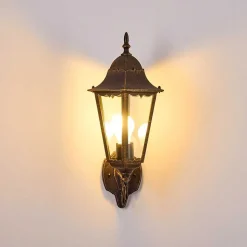 Applique Exterieure Hongkong Brun Dore, 1 Lumiere