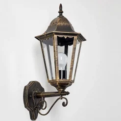 Applique Exterieure Hongkong Brun Dore, 1 Lumiere