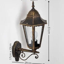 Applique Exterieure Hongkong Brun Dore, 1 Lumiere