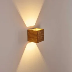 Applique Murale Adak Led Bois Fonce, 1 Lumiere