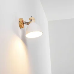 Applique Murale Banjul Bois Clair, Blanc, 1 Lumiere