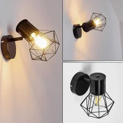 Applique Murale Bardhaman Noir, 1 Lumiere