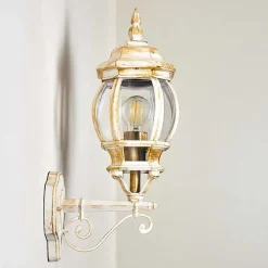 Applique Murale D'Exterieur Lentua Or, Blanc, 1 Lumiere