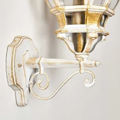 Applique Murale D'Exterieur Lentua Or, Blanc, 1 Lumiere