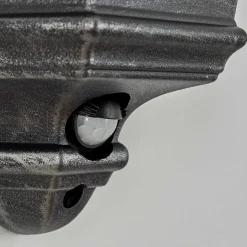 Applique Murale D'Exterieur Hongkong Noir, Argente, 1 Lumiere, Detecteur De Mouvement