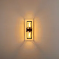 Applique Murale D'Exterieur Palanga Noir, 2 Lumieres