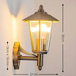 Applique Murale D'Exterieur Moskau Acier Inoxydable, 1 Lumiere