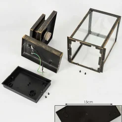 Applique Murale D'Exterieur Tieva Brun, Or, 1 Lumiere