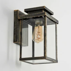 Applique Murale D'Exterieur Tieva Brun, Or, 1 Lumiere