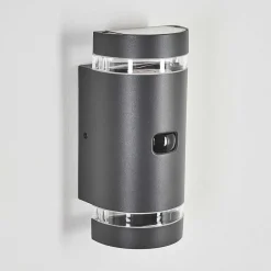 Applique Murale D'Exterieur Edevik Anthracite, 2 Lumieres, Detecteur De Mouvement