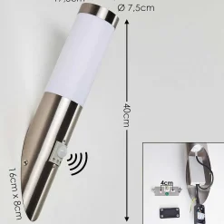 Applique Murale D'Exterieur Norburg Acier Inoxydable, 1 Lumiere, Detecteur De Mouvement