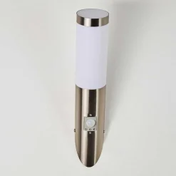 Applique Murale D'Exterieur Norburg Acier Inoxydable, 1 Lumiere, Detecteur De Mouvement