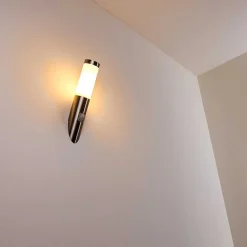 Applique Murale D'Exterieur Norburg Acier Inoxydable, 1 Lumiere, Detecteur De Mouvement