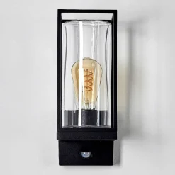 Applique Murale D'Exterieur Palanga Noir, 1 Lumiere, Detecteur De Mouvement