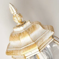 Applique Murale D'Exterieur Lentua Or, Blanc, 1 Lumiere, Detecteur De Mouvement