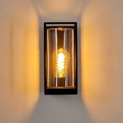 Applique Murale D'Exterieur Palanga Noir, 1 Lumiere