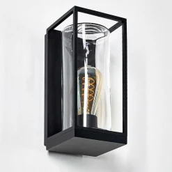 Applique Murale D'Exterieur Palanga Noir, 1 Lumiere