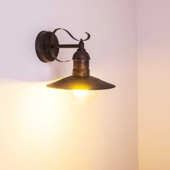 Applique Murale D\\'Exterieur Broni Rouille, 1 Lumiere