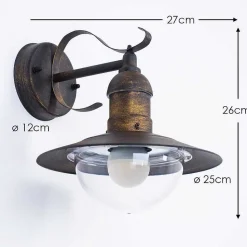 Applique Murale D\\'Exterieur Broni Rouille, 1 Lumiere