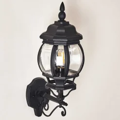 Applique Murale D'Exterieur Lentua Noir, 1 Lumiere