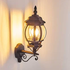 Applique Murale D'Exterieur Lentua Noir, 1 Lumiere