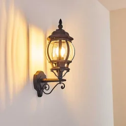 Applique Murale D'Exterieur Lentua Noir, 1 Lumiere