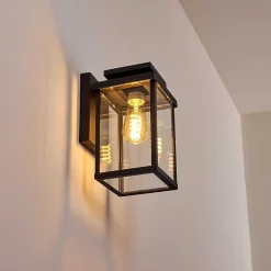 Applique Murale D'Exterieur Tieva Noir, 1 Lumiere