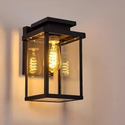 Applique Murale D'Exterieur Tieva Noir, 1 Lumiere