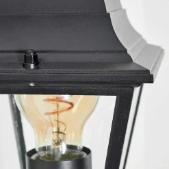 Applique Murale D'Exterieur Naofe Noir, 1 Lumiere, Detecteur De Mouvement