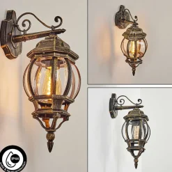 Applique Murale D'Exterieur Lentua Brun, Or, 1 Lumiere