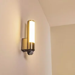 Applique Murale D'Exterieur Vason Led Acier Inoxydable, 1 Lumiere, Detecteur De Mouvement