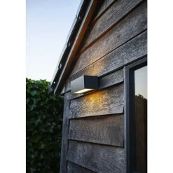 Applique Murale D'Exterieur Lutec Gemini Led Anthracite, 2 Lumieres, Changeur De Couleurs