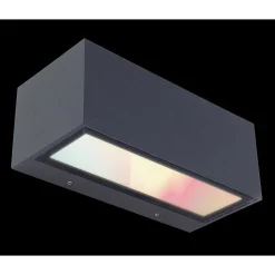 Applique Murale D'Exterieur Lutec Gemini Led Anthracite, 2 Lumieres, Changeur De Couleurs
