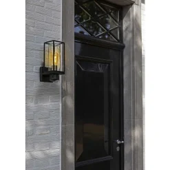 Applique Murale D'Exterieur Lutec Flair Noir, 1 Lumiere, Detecteur De Mouvement