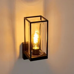 Applique Murale D'Exterieur Palanga Noir, 1 Lumiere