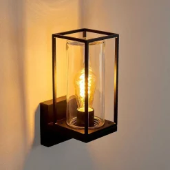 Applique Murale D'Exterieur Palanga Noir, 1 Lumiere