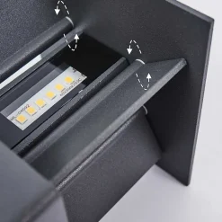 Applique Murale D'Exterieur Tamarin Led Anthracite, Brun, Couleur Bois, 1 Lumiere