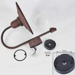 Applique Murale D'Exterieur Pohei Rouille, 1 Lumiere, Detecteur De Mouvement