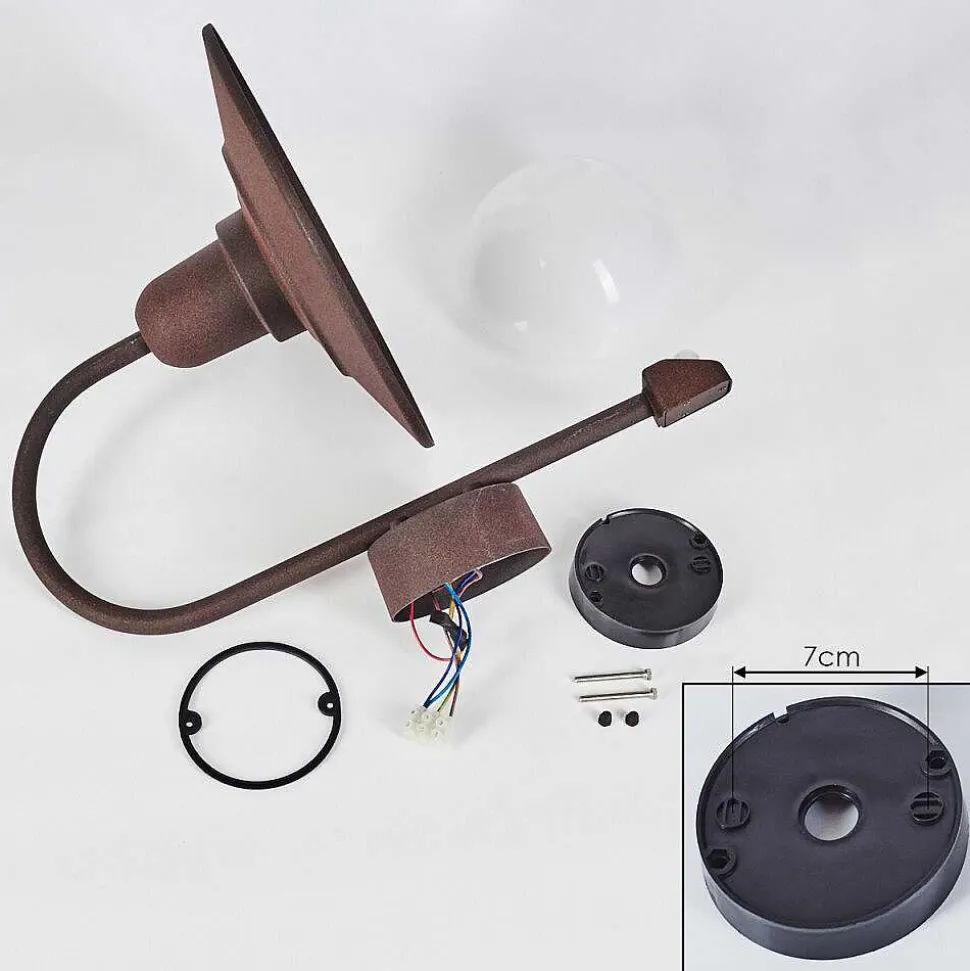 Applique Murale D'Exterieur Pohei Rouille, 1 Lumiere, Detecteur De Mouvement