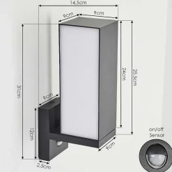 Applique Murale D'Exterieur Swanek Led Anthracite, 1 Lumiere, Detecteur De Mouvement