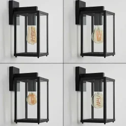 Applique Murale D'Exterieur Palanga Noir, 1 Lumiere