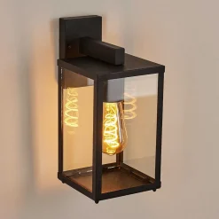 Applique Murale D'Exterieur Palanga Noir, 1 Lumiere
