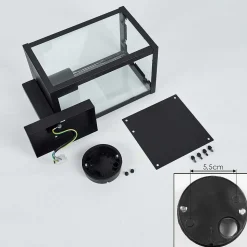 Applique Murale D'Exterieur Palanga Noir, 1 Lumiere