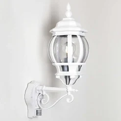 Applique Murale D'Exterieur Lentua Blanc, 1 Lumiere, Detecteur De Mouvement