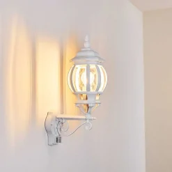 Applique Murale D'Exterieur Lentua Blanc, 1 Lumiere, Detecteur De Mouvement