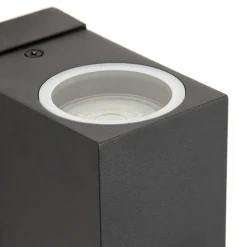 Applique Murale D'Exterieur Kingstown Anthracite, Transparent, 2 Lumieres, Detecteur De Mouvement