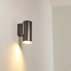 Applique Murale D'Exterieur Brachy Led Noir, 2 Lumieres