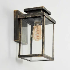 Applique Murale D'Exterieur Tieva Brun, Or, 1 Lumiere, Detecteur De Mouvement