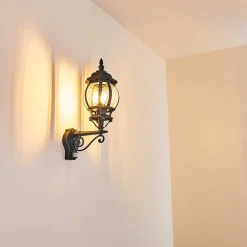 Applique Murale D'Exterieur Lentua Vert, Noir, 1 Lumiere, Detecteur De Mouvement