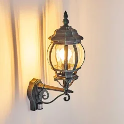 Applique Murale D'Exterieur Lentua Vert, Noir, 1 Lumiere, Detecteur De Mouvement